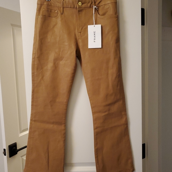 Frame Le Crop Mini Boot Cut Vicuña Tan Pant Sz 29 - Picture 5 of 10